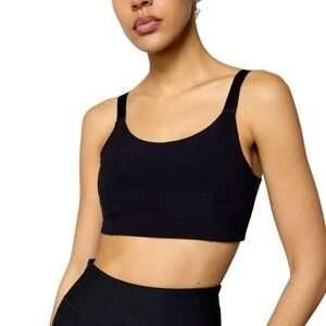 Oysho Sport Bra Activewear Black Adjustable straps Polyamid Elastane Sz L